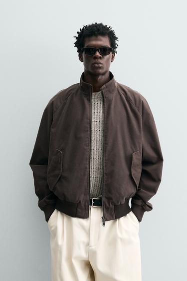 RELAXED FIT WASHED JACKET - Brown by Zara