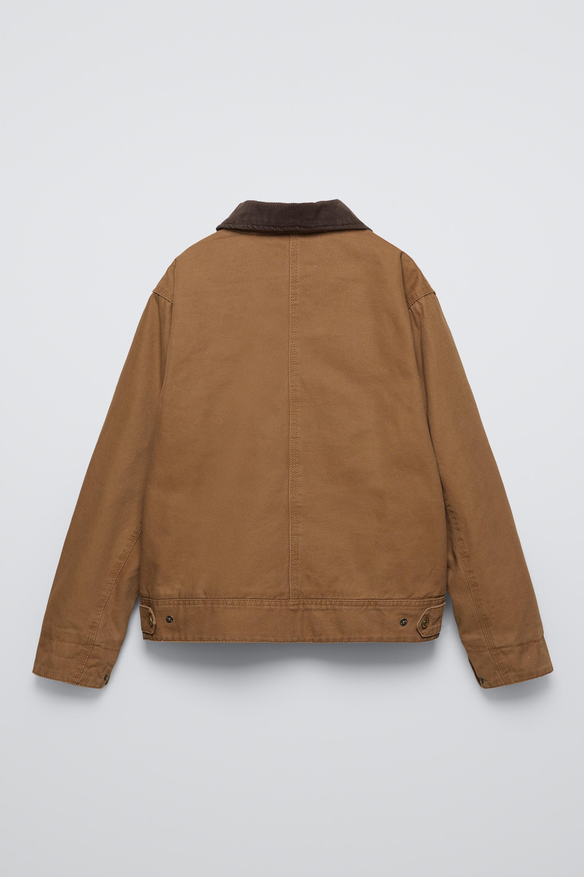 Zara Washed Corduroy Collar Jacket Dark Camel Kids