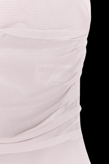 DRAPED TULLE BODYSUIT - Lilac by Zara