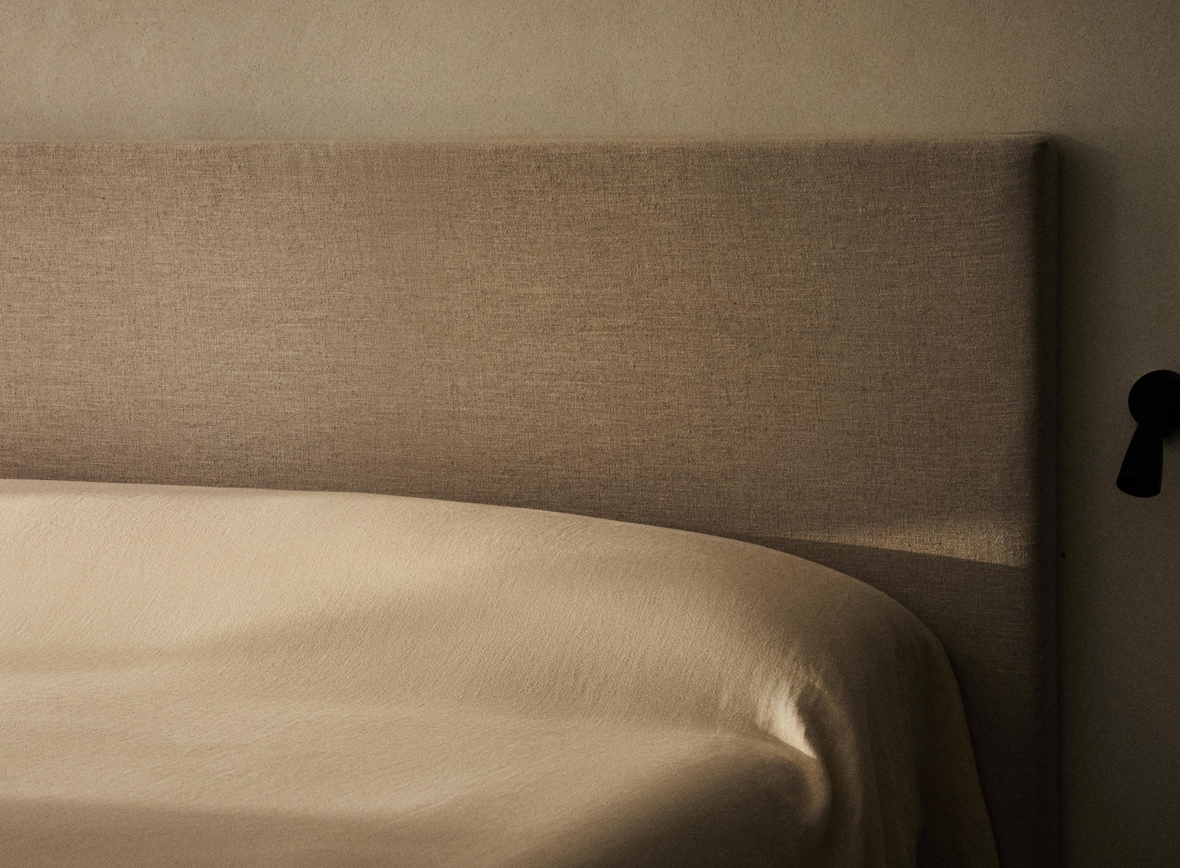 HEMP AND COTTON COVERED HEADBOARD — Light beige