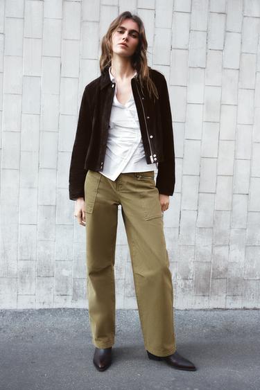 JEANS Z1975 CARGO TIRO MEDIO CREMALLERAS - Khaki de Zara