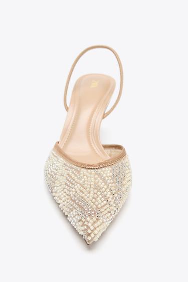 RHINESTONE SLINGBACK SHOES - Beige by Zara - Image 2