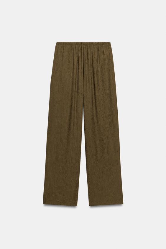 PANTALON FLUIDE DROIT - Vert olive de Zara - Image 4