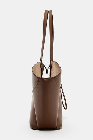 MAXI SAC SHOPPER DÉTAILS - Marron foncé de Zara - Image 3