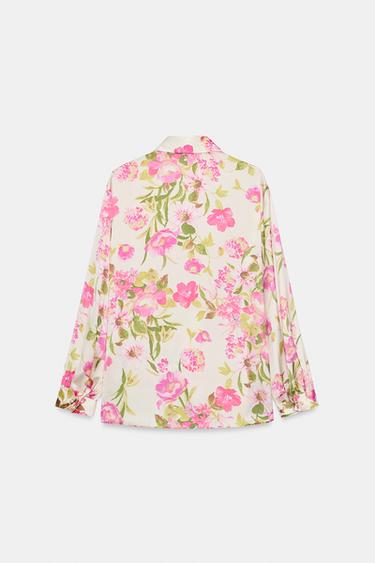 FLORAL PRINT SATIN SHIRT - Multicoloured by Zara - Image 7