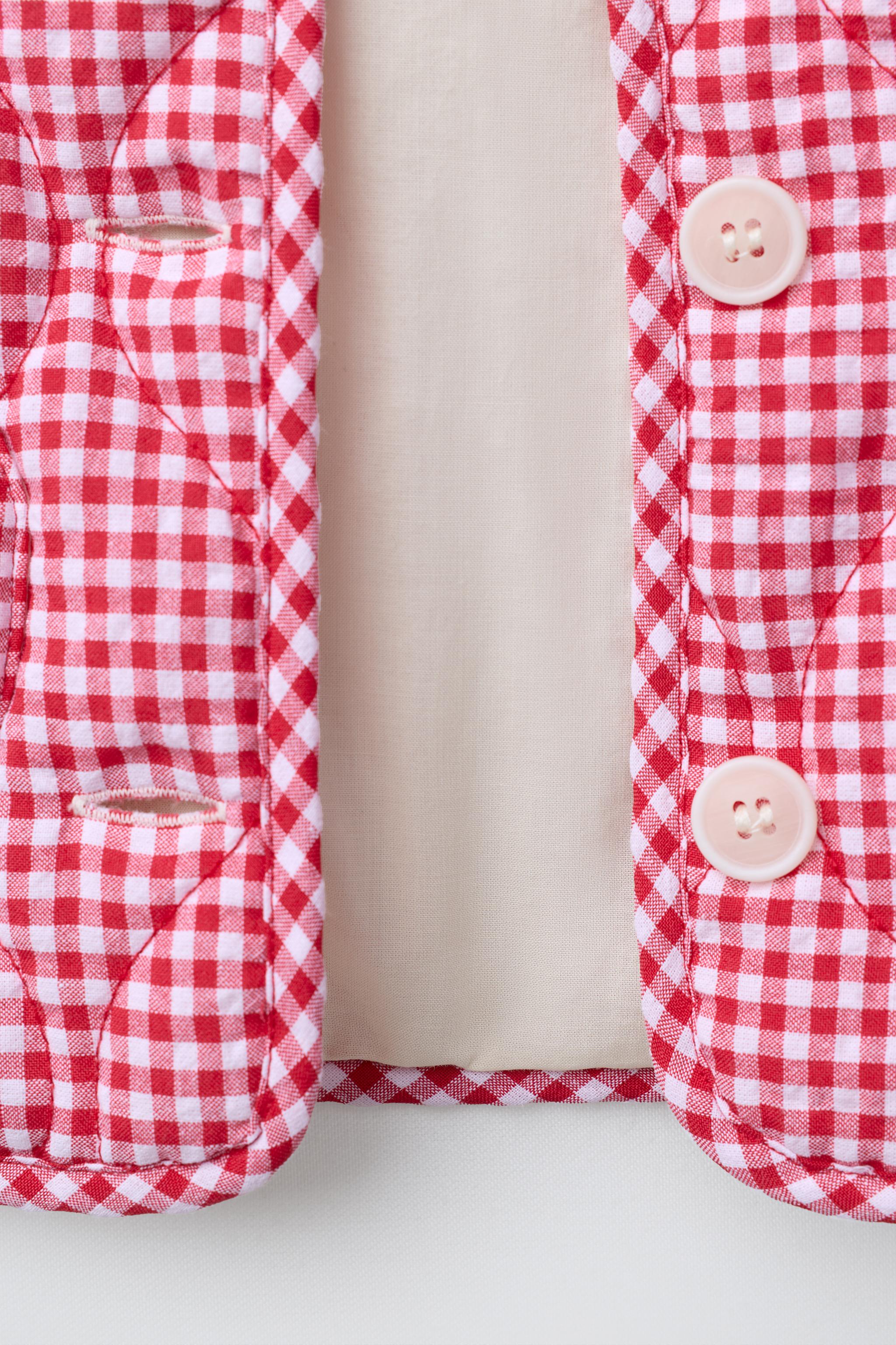 GINGHAM CHECK QUILTED JACKET