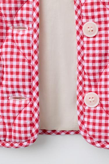 BLOUSON MATELASSÉ CARREAUX VICHY - Rouge / Blanc de Zara - Image 3