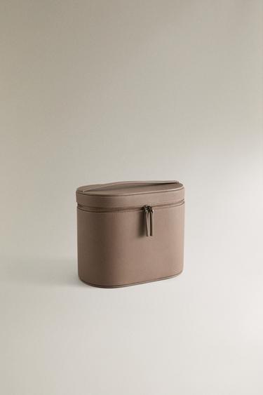 OVAL LEATHER WASH BAG - Taupe Grey by Zara - Image 1