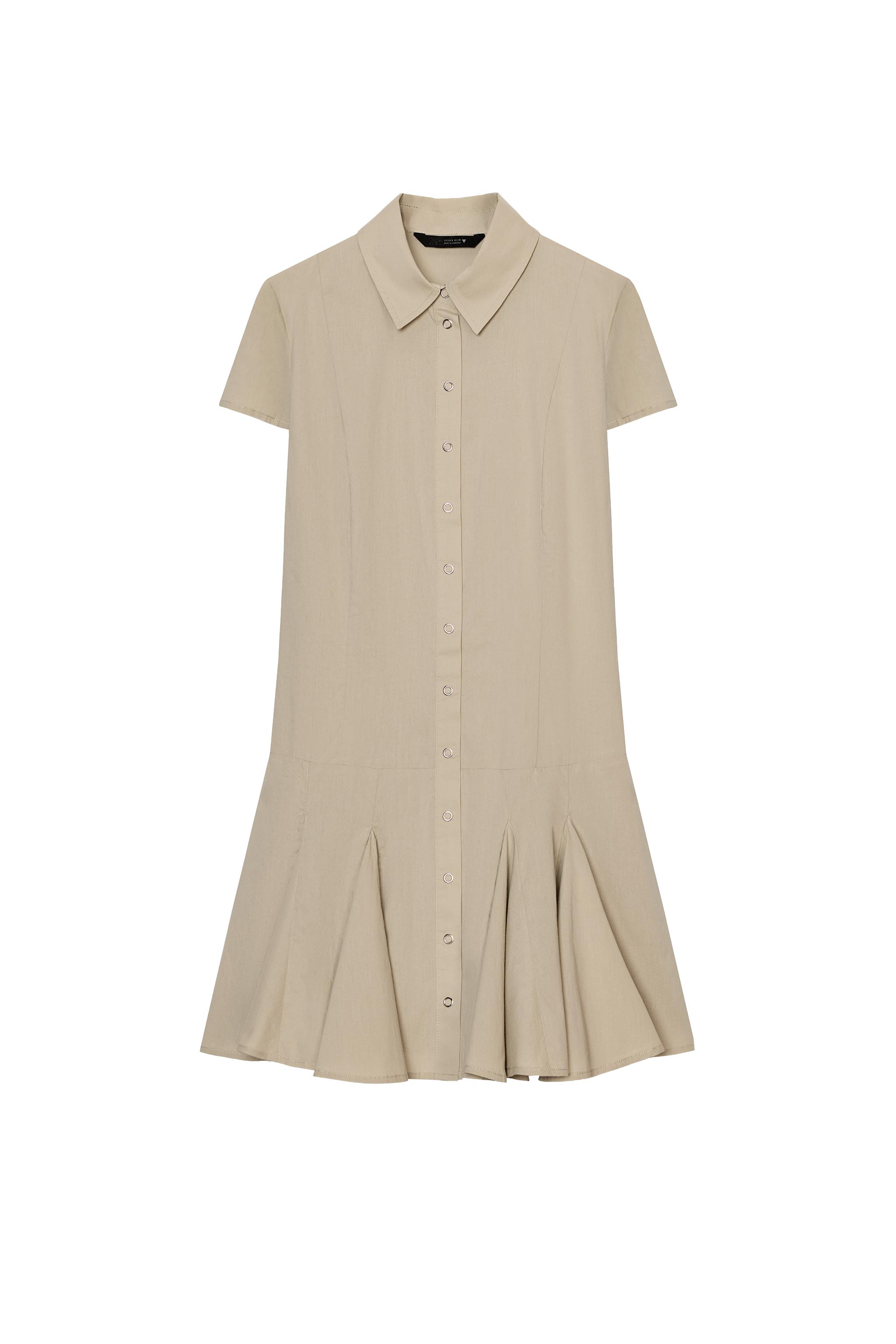 SHORT SHIRT DRESS - Straw | ZARA United States