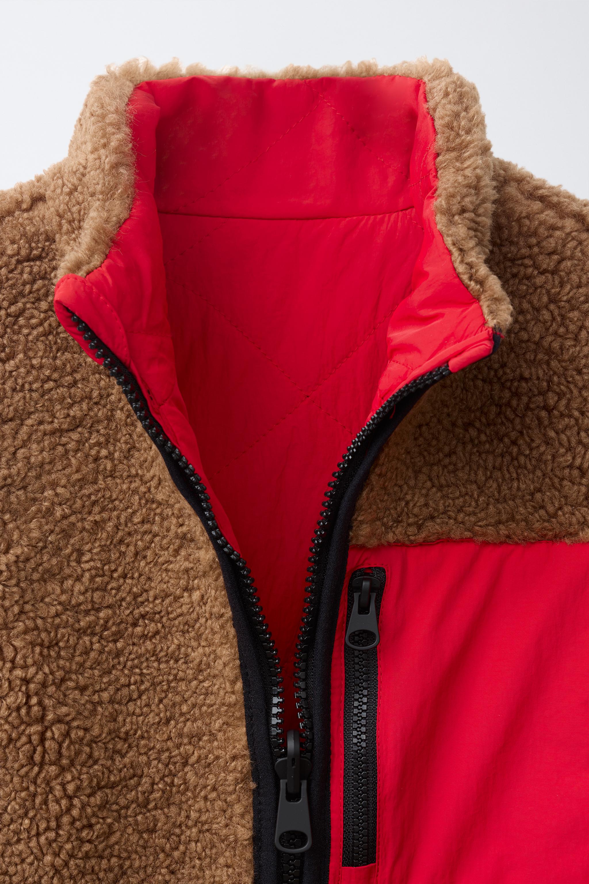 GILET SANS MANCHES RÉVERSIBLE EFFET MOUTON