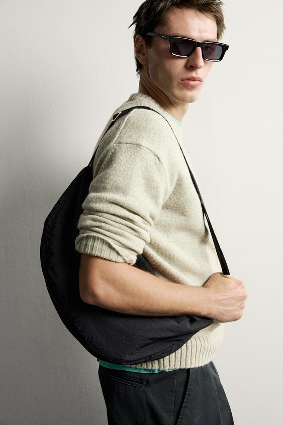 BOLSA HOMBRO NYLON - Negro de Zara - Imagen 0