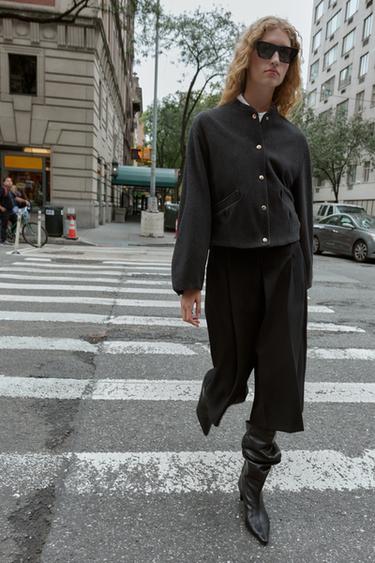 BOMBER DOUX BAS ÉLASTIQUE - Gris de Zara