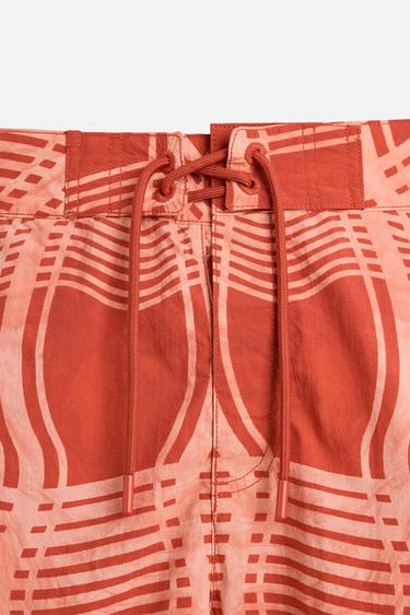© OTIS KWAME KYE QUAICOE PRINTED LONG SWIMMING TRUNKS - Orange by Zara - Image 8