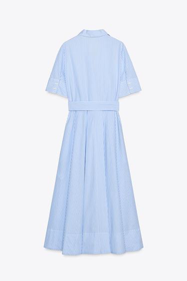 ROBE CHEMISE EN POPELINE ZW COLLECTION - rayures de Zara - Image 6