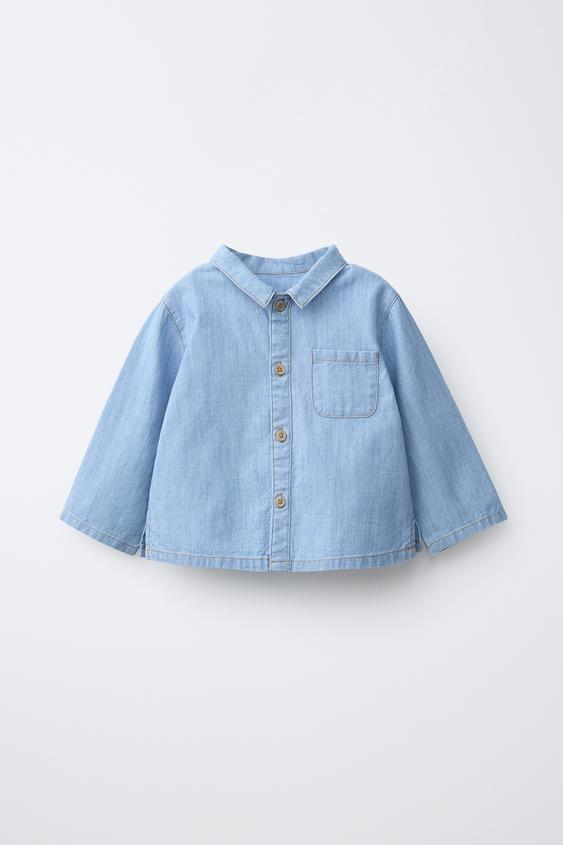CAMISA JEANS - Azul-médio da Zara - Imagem 0