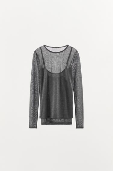 T-SHIRT DOUBLE SOFT - Gris chiné de Zara - Image 3