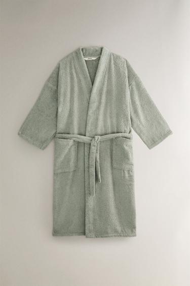 HIGH QUALITY COTTON BATHROBE (420 GXM²) - Blue / Green by Zara - Image 0