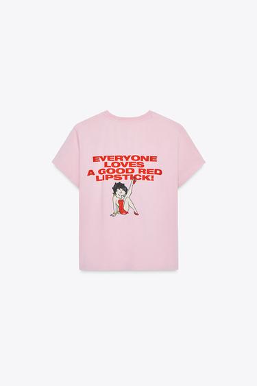WASHED-EFFECT BETTY BOOP® T-SHIRT - Pink by Zara - Image 5