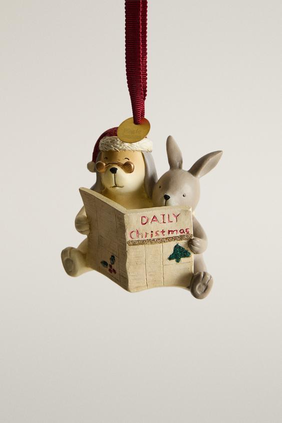 Zara KIDS' RESIN BEAR AND RABBIT CHRISTMAS TREE DECORATION - Multicolored - Image 0