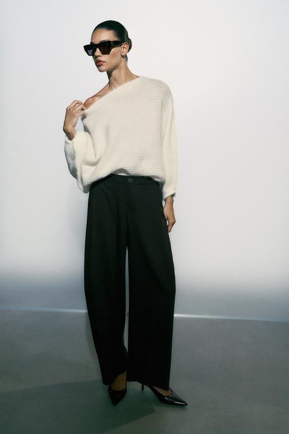 DARTED BARREL-LEG TROUSERS - Black by Zara - Image 0