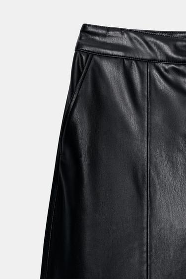 LONG FAUX LEATHER BERMUDA SHORTS - Black by Zara - Image 5