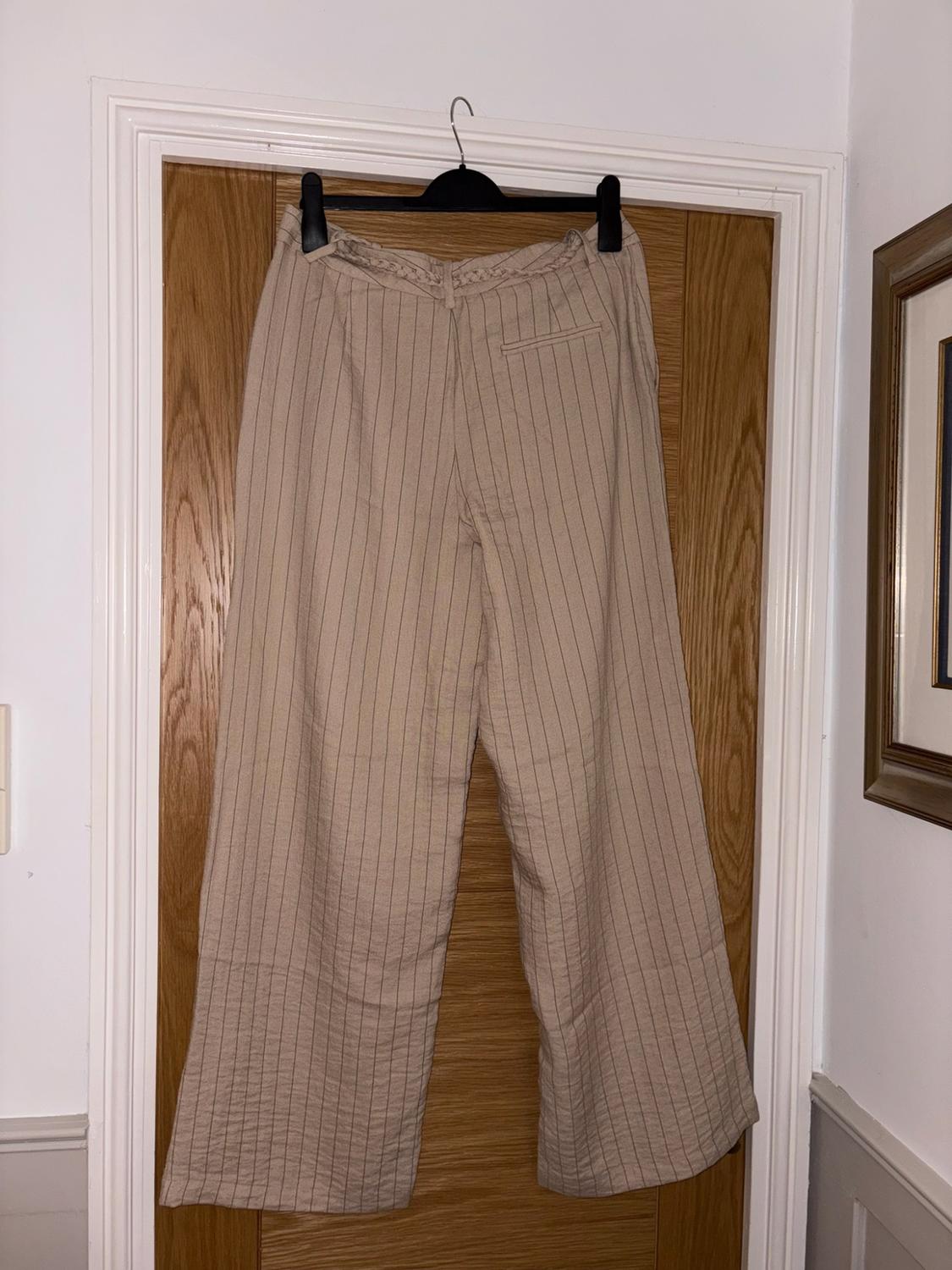 STRIPED TROUSERS WITH BRAIDED BELT - Image 4
