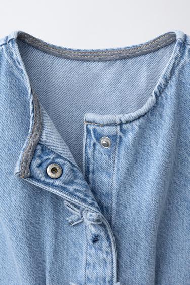DENIM SHORT JUMPSUIT WITH BOWS - Light blue by Zara - Image 2