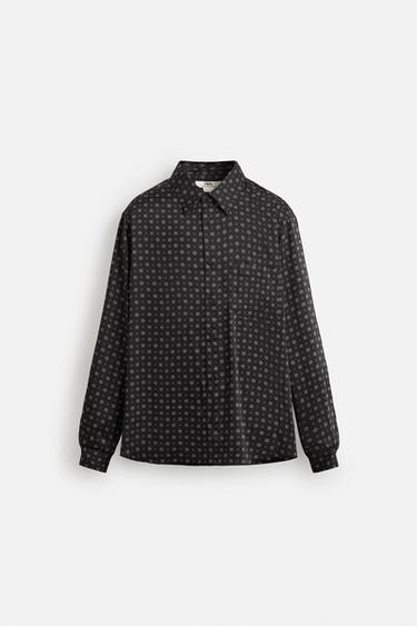 CHEMISE À IMPRIMÉ GÉOMÉTRIQUE ÉDITION LIMITÉE - Bleu marine de Zara - Image 2