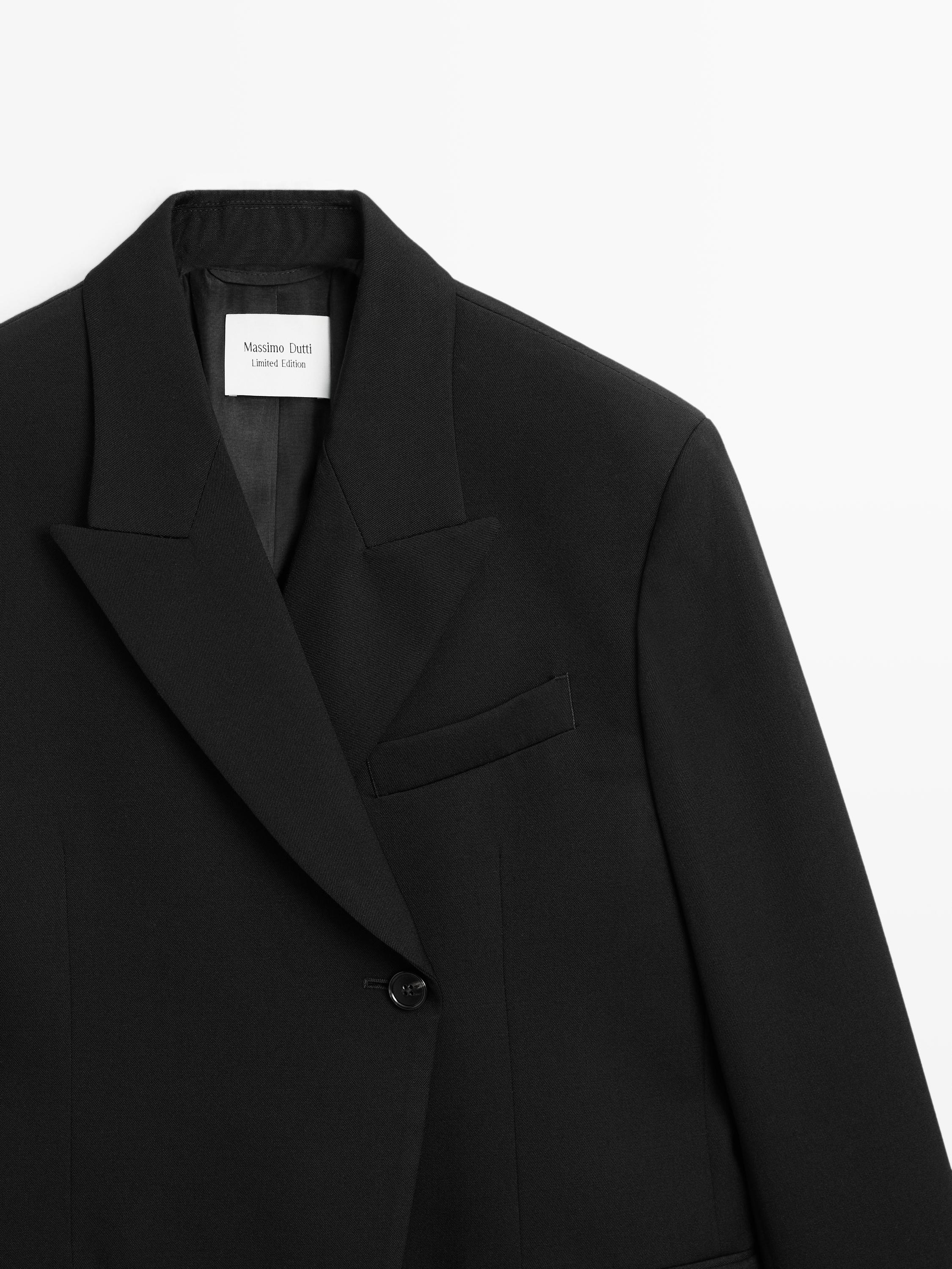 Blazer à revers crantés 100 % laine - LIMITED