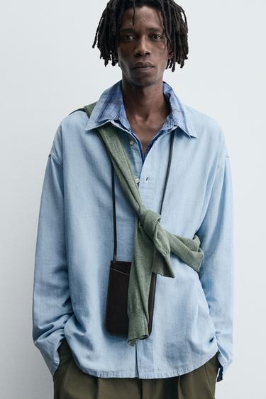 პერანგი მსუბუქი ჯინსი - Zara-ს Light blue