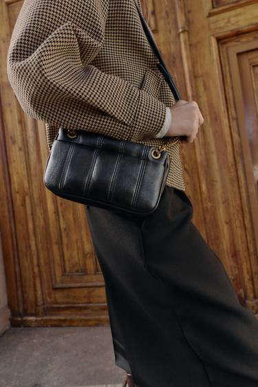 Zara QUILTED CROSSBODY BAG - Black