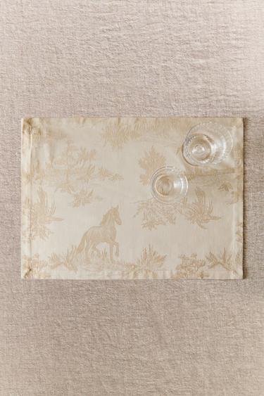 JACQUARD HORSE PLACEMAT - Beige by Zara