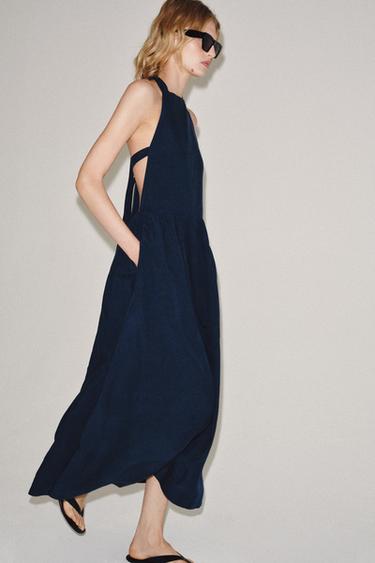 Zara HALJINA SA AMERIČKIM IZREZOM ZW COLLECTION – mornarsko plava