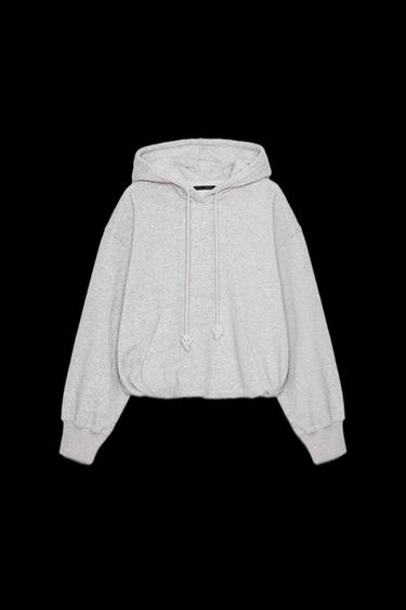 Zara BALLOON HOODIE SWEATSHIRT - Gray marl - Image 0