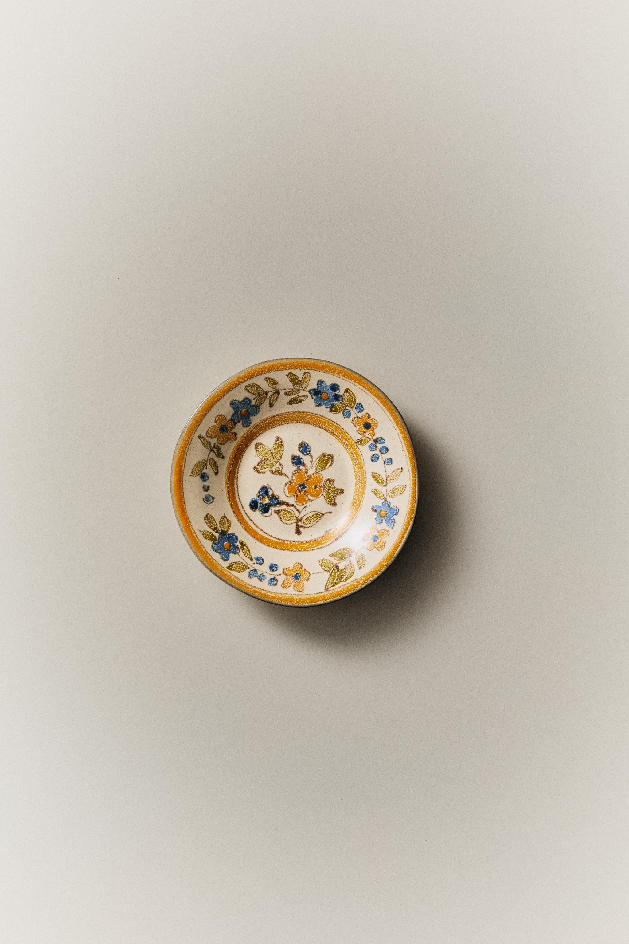 MINI ASSIETTE TERRE CUITE FLORALE