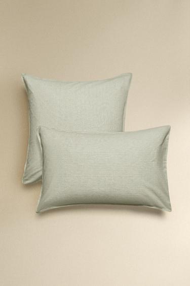 REVERSIBLE STRIPED PILLOWCASE - Green by Zara