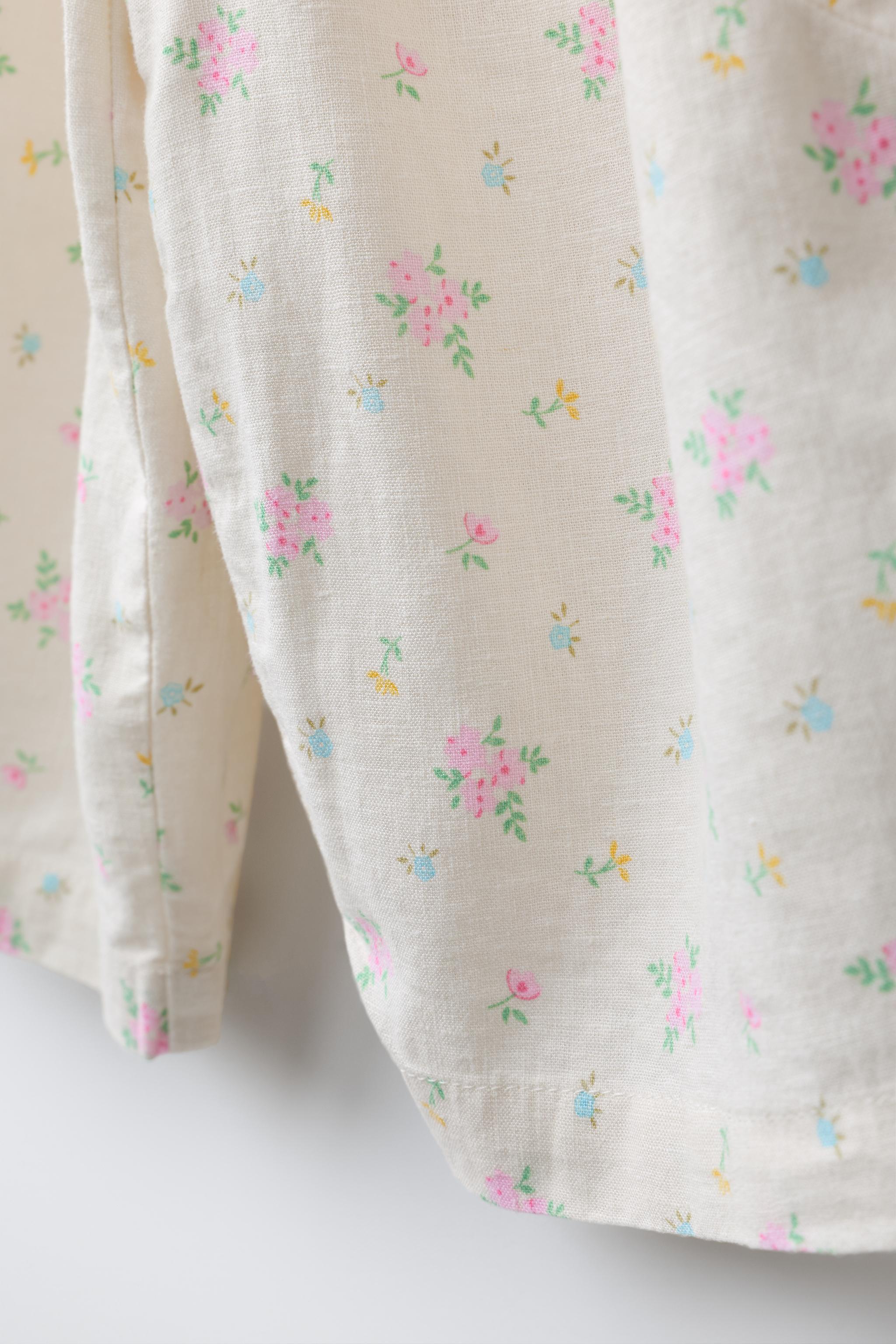 FLORAL LINEN PANTS
