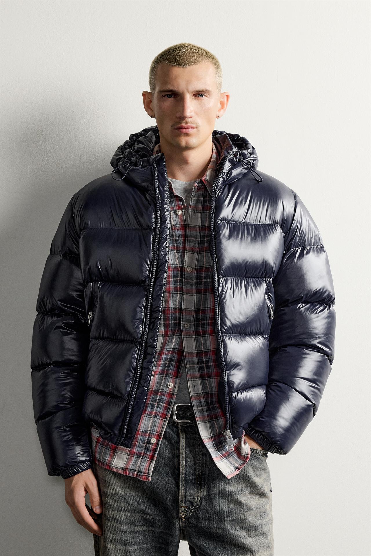 WATER-REPELLENT 80/20 DOWN JACKET — Bluish