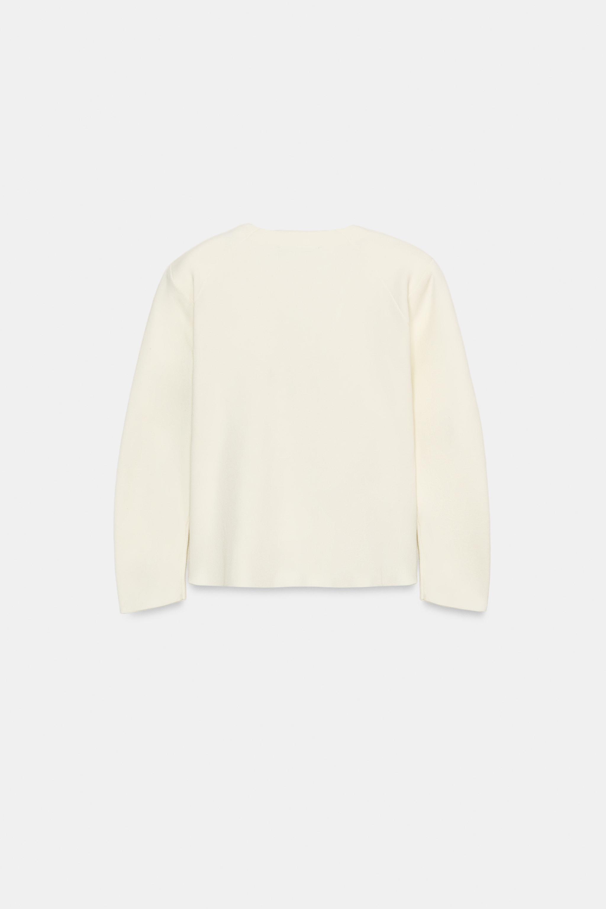 FITTED KNIT JACKET WITH SHOULDER PADS
