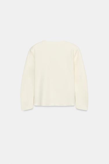 SHOULDER PAD KNIT JACKET - Ecru by Zara - Image 5