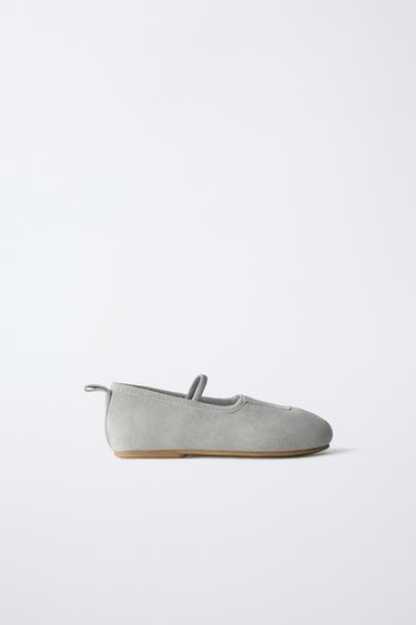 Zara TIMELESS - LEATHER BALLET FLATS - Blue