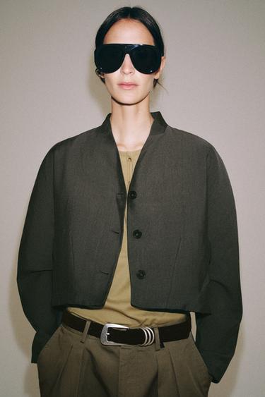 VESTE COURTE ZW COLLECTION - Gris anthracite de Zara