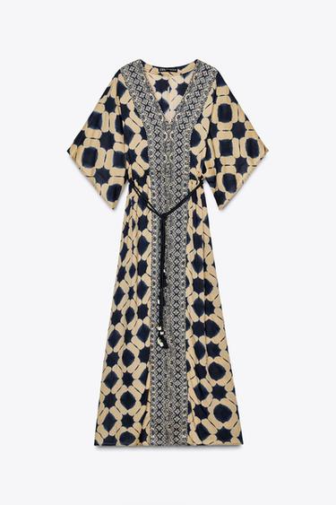 PRINTED KAFTAN DRESS - Multicoloured by Zara