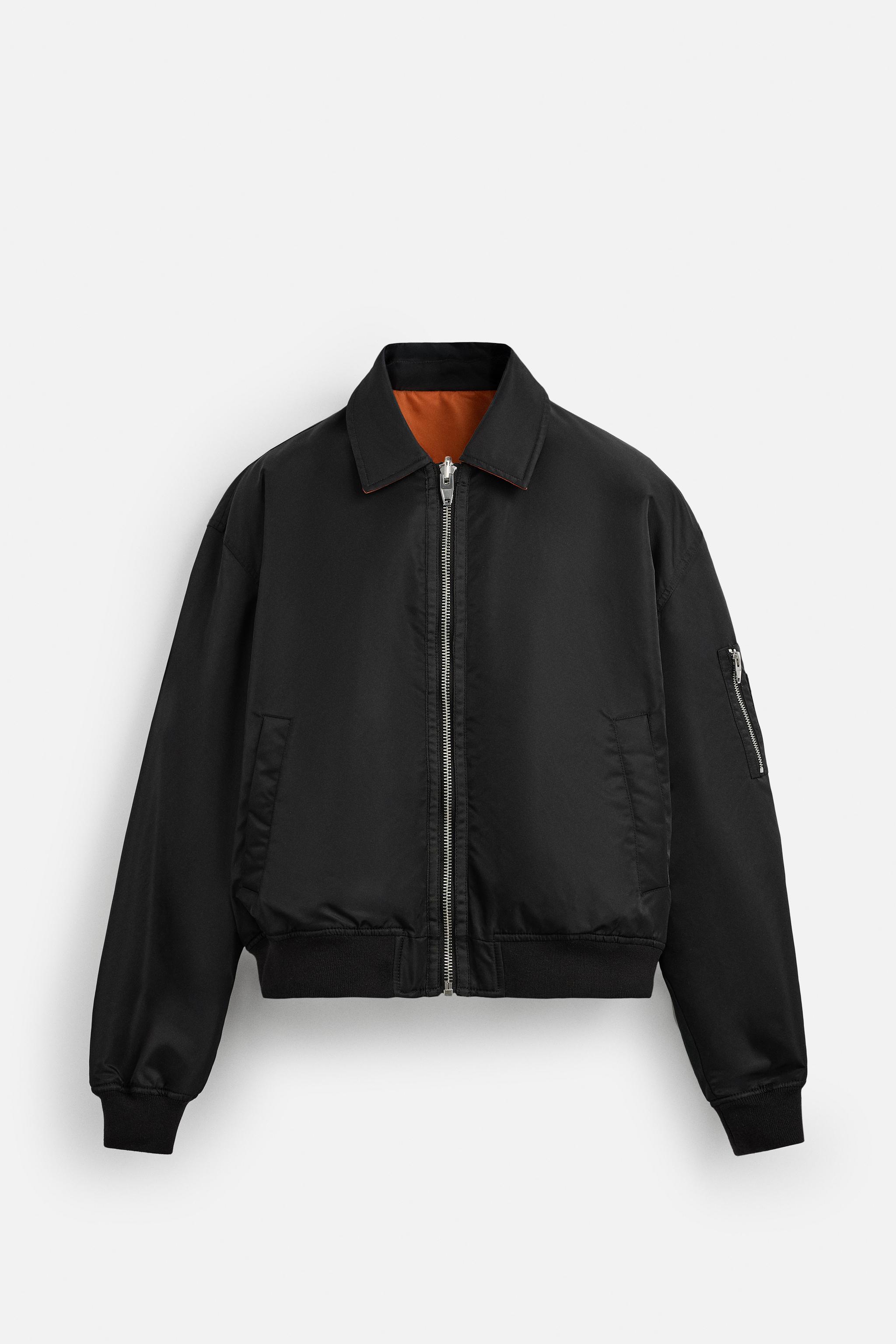 REVERSIBLE BOMBER JACKET - BLACK/ORANGE | ZARA United States
