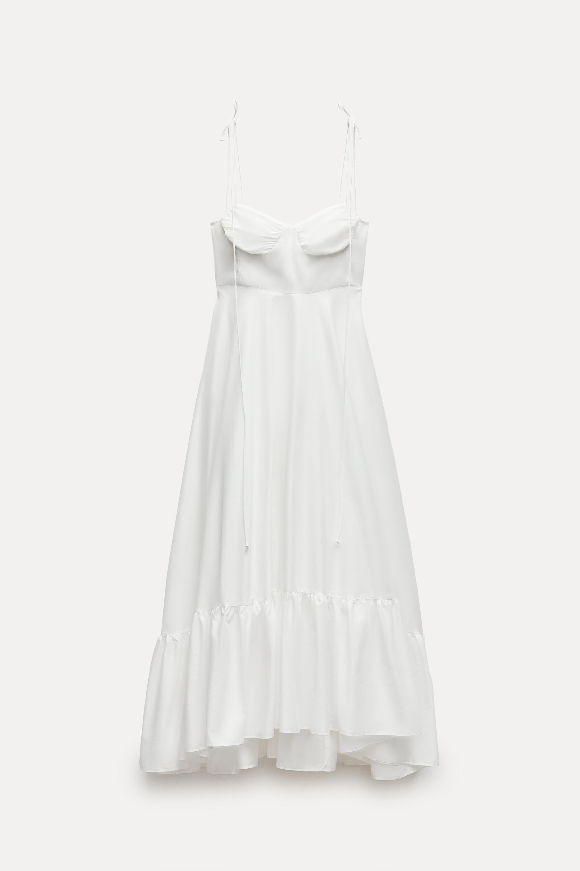 ZW COLLECTION RUFFLED POPLIN DRESS - White