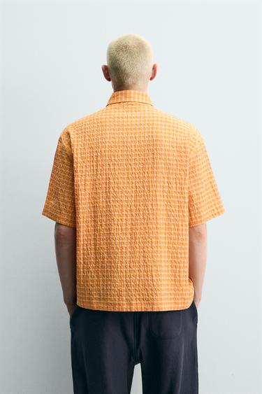 RELAXED FIT TEXTURED CHECK SHIRT - Oranges by Zara - Image 2