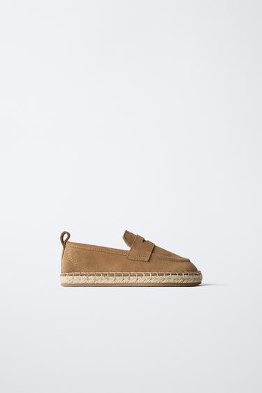 JUTE LEATHER LOAFERS - Brown by Zara - Image 0