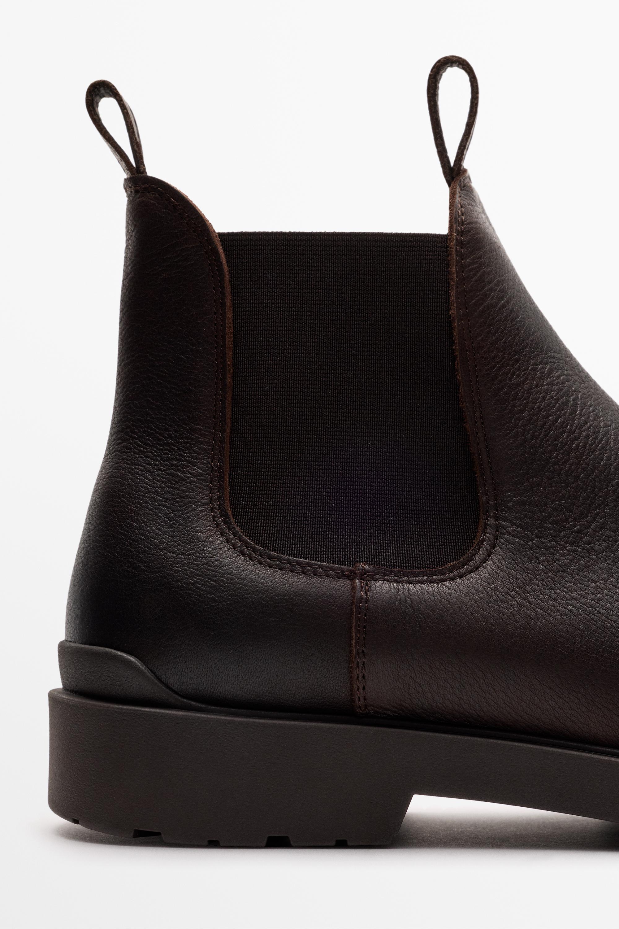 Bottines Chelsea en cuir gras