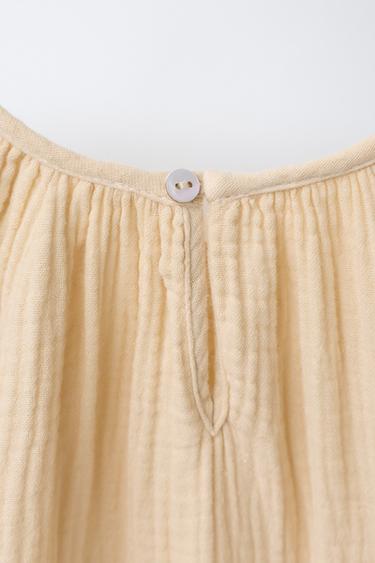 COTTON GAUZE DRESS - Mid-yellow by Zara - Image 3