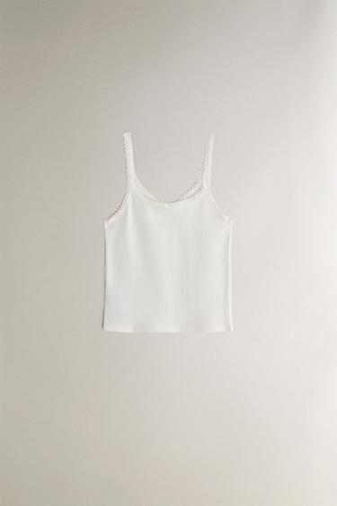 TOP MOTIF CROCHET - Écru de Zara - Image 3